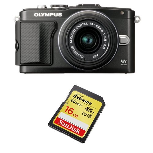Olympus E-PL5 with 14-42mm Lens (Black) + Free 16 GB Memory Card